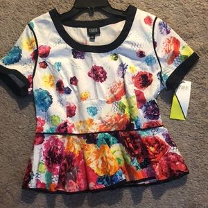 Prabal Gurang Floral Crush Peplum Top